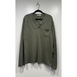 UGG Henley Shirt Men's Size Medium Olive Green Long Sleeve Buttons‎ 100% Cotton